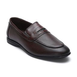 Zoom Shoes Men Textured Leather Loafers-image-52