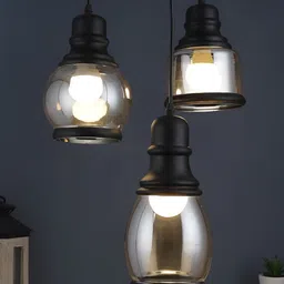 GAUVIK Black Glass Ceiling Lamp-12