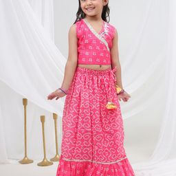 LIL DRAMA Girls Printed Ready To Wear Lehenga & Choli-picture-23