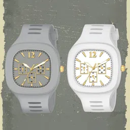 Hala Men Pack of 2 Solid Square Tang Regular Analogue Watches-MILLER-04-41