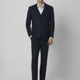 Peter England Elite Printed Slim-Fit Single-Breasted Three-Piece Formal Suits-image-4