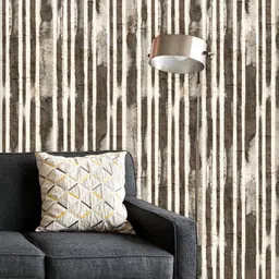 ArtzFolio Printed UV-Resistant Anti-Bacterial Vintage Gray Stripe Peel & Stick Wallpaper-image-7