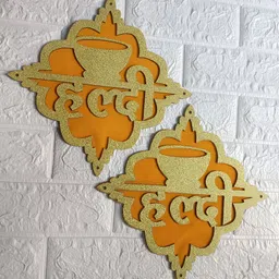 Sellplus 2 Pcs Yellow Square Mehndi Hanging-30