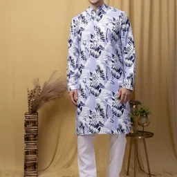 Hangup Men Floral Printed Regular Kurta with Pyjamas-image-60