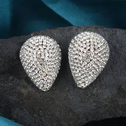 KPOP Silver-Plated Rhinestone Contemporary Drop Stud-52