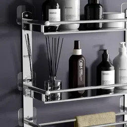 GLOXY Silver-Toned Solid Stainless Steel Towel Holder-picture-43