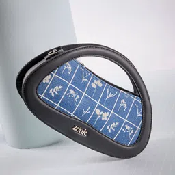 ZOUK Lakshadweep Azure Floral Printed Structured Sling Bag with Applique-94