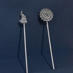 NAMAN ARTS Women Silver Hairstick-image-37