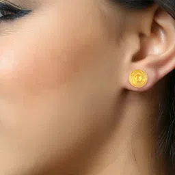 DIVASTRI Gold-Plated Circular Shaped Studs-15