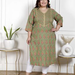 Swasti Women Floral Printed V-Neck Kurta-image-27