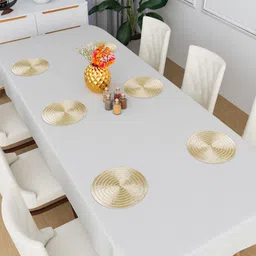Aura Cream Colored 4 Pieces Textured Jute Round Table Placemats image 4