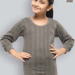 INFERNO Girls Pack Of 2 Striped Combed Cotton Winter Thermal Tops-image-40