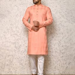 RANAK Men Checked Festive Straight Kurta-image-120