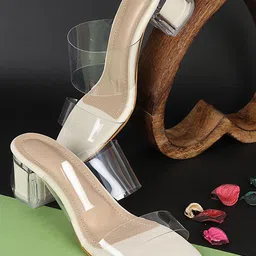 Ishransh Women PU Block Heel Open Toe Sandals-38