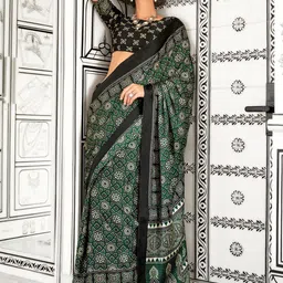 Sangria Ajrak Printed Sarees-image-89