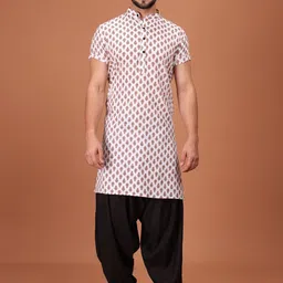 SHIWAM ETHNIX Men Ethnic Motifs Printed Kurta with Salwar-picture-16