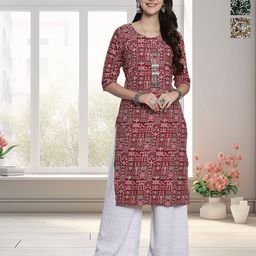 anouk rustic HERE&NOW Women Pack Of 3 Ethnic Motifs Printed Crepe Kurta-picture-38