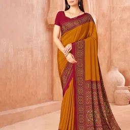 Reboot Fashions Solid Pure Crepe Saree-image-62