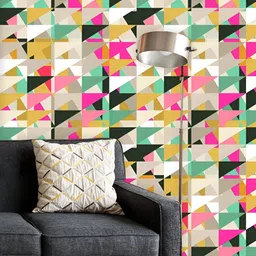 ArtzFolio Printed UV-Resistant Anti-Bacterial Retro TrianglePeel & Stick Wallpaper-image-91
