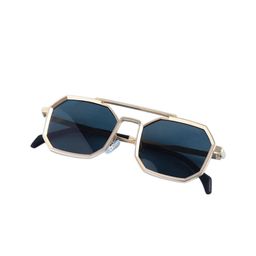 SPADEACES Unisex Square Sunglasses with UV Protected Lens GOLD BLACK POLYGON -206-picture-24
