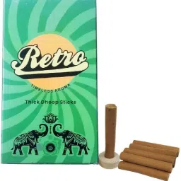 Pack of 1 (10 Sticks Per Pack) Retro Premium Incense Dry Thick Dhoop Sticks Scented-image-56