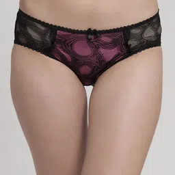 MAKCLAN Women Self Design Sheer Low-Rise Basic Brief-5