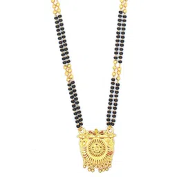 NINAMAAYRA Gold-Plated Brass Artificial Stones & Beads Mangalsutra-picture-34
