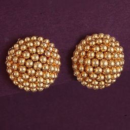 Vighnaharta Gold-Plated Circular Shaped Studs-image-11