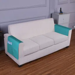 HOKIPO Teal Polyester 2 Piece Sofa Cover With Arms-2