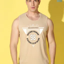 WOOSTRO Pack Of 2 Printed Combed Cotton Gym Vests VWS26(98 RUST)(HARD LGTGREEN)-image-28