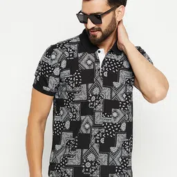 XFOX Men Printed Polo Collar T-shirt-picture-41