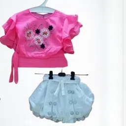 DRYSUN Pink Poly Georgette Clothing Set-image-0