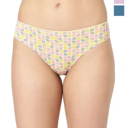 BLOSSOM Pack Of 3 Assorted  cotton Bikini Briefs MULBERRY Assorted XS Pack of 3-image-8