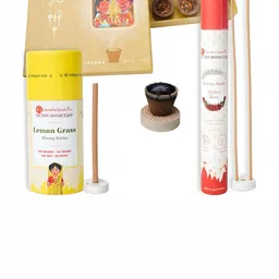 GaneshaSpeaks 95-Pcs Brown Wooden Dhoop Cup, Dhoop Stick & Incense Stick-image-93