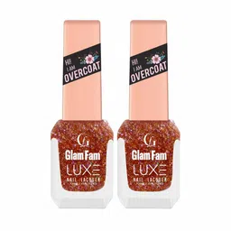 GlamFam Set Of 2 Glossy Finish Luxe Nail Lacquer - 12 ml Each - Hollywood Glitz 61-12