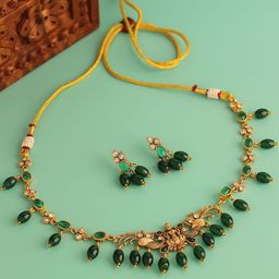 Voylla Gold-Plated Opulence Vanamala Temple Jewellery Set-53