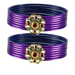 Vidhya Kangan Multi-Coloured Brass Bangles-image-68