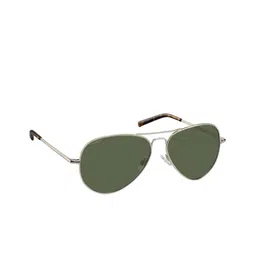 Polaroid Unisex Green Lens & Gold-Toned Aviator Sunglasses with-picture-48