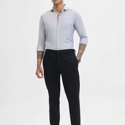 Snitch Men Classic Slim Fit Spread Collar Horizontal Striped Formal Shirt-image-70