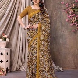 Moda Rapido Women Geometric Printed Fusion Saree-image-7