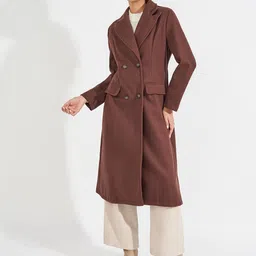 Styli Women Double-Breasted Longline Overcoat-image-28