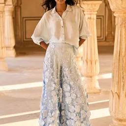 Dash and Dot Shirt With Lace EmbroideredTrouser-image-59