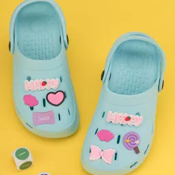 Yellow Bee Girls Lollipop Heart & Happy Cute Charm-Detail Clogs-image-45