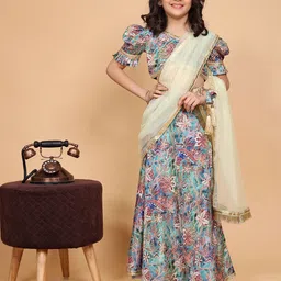 LOOKS AND LIKES Girls Printed Ready to Wear Lehenga & Blouse With Dupatta-picture-52