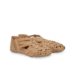 Ishransh Women Striped Slip-On T-Strap Round Toe Flats-picture-7