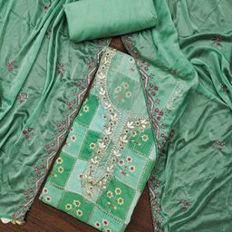 SHADOW & SAINING Floral Printed Semi-Stitched Dress Material-image-50