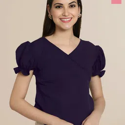 Mast & Harbour Women Pack Of 2 Puff Sleeves Peplum Top-picture-45