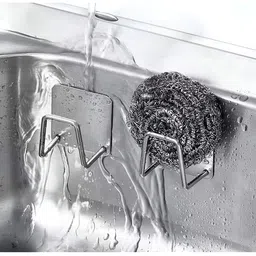 upkaranwale Grey Adhesive Stainless Steel Sponge Holder-19