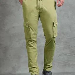 MIRAAN Men Regular-fit Cargos Trousers-image-50