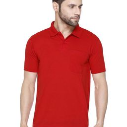 Yoorix Solid Polo Collar Pocket Regular Fit Cotton T-shirt-image-76
